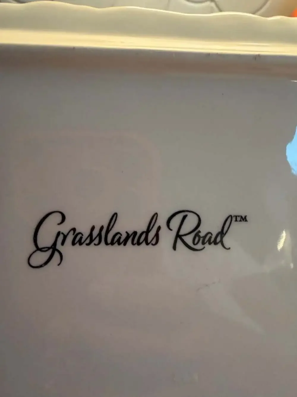 Grasslands Road Cardinal and Holly Berry Ceramic Basket Serving Dish